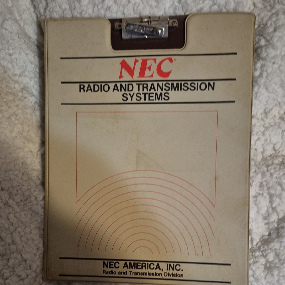 NEC Radio and Transmission Systems Clipboard Folder in Cream with Red Logo